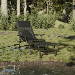 MAISON EXCLUSIVE - Transat de pêche avec pieds à boue réglables pliable camouflage
