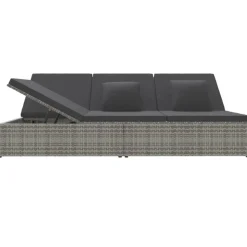 MAISON EXCLUSIVE - Transat convertible avec coussin résine tressée gris foncé