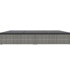 MAISON EXCLUSIVE - Transat convertible avec coussin résine tressée gris foncé