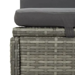 MAISON EXCLUSIVE - Transat convertible avec coussin résine tressée gris foncé
