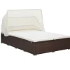 MAISON EXCLUSIVE - Transat à 2 places avec coussin résine tressée marron