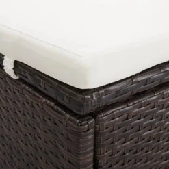 MAISON EXCLUSIVE - Transat à 2 places avec coussin résine tressée marron