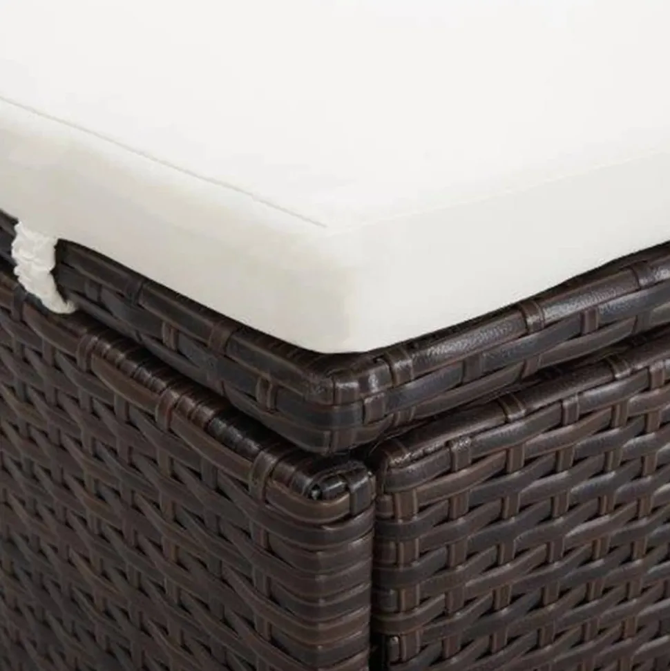 MAISON EXCLUSIVE - Transat à 2 places avec coussin résine tressée marron