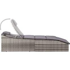 MAISON EXCLUSIVE - Transat avec coussin résine tressée gris