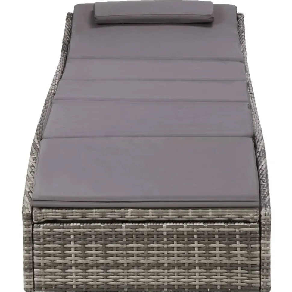 MAISON EXCLUSIVE - Transat avec coussin résine tressée gris