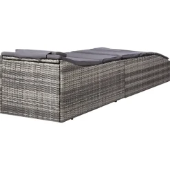 MAISON EXCLUSIVE - Transat avec coussin résine tressée gris