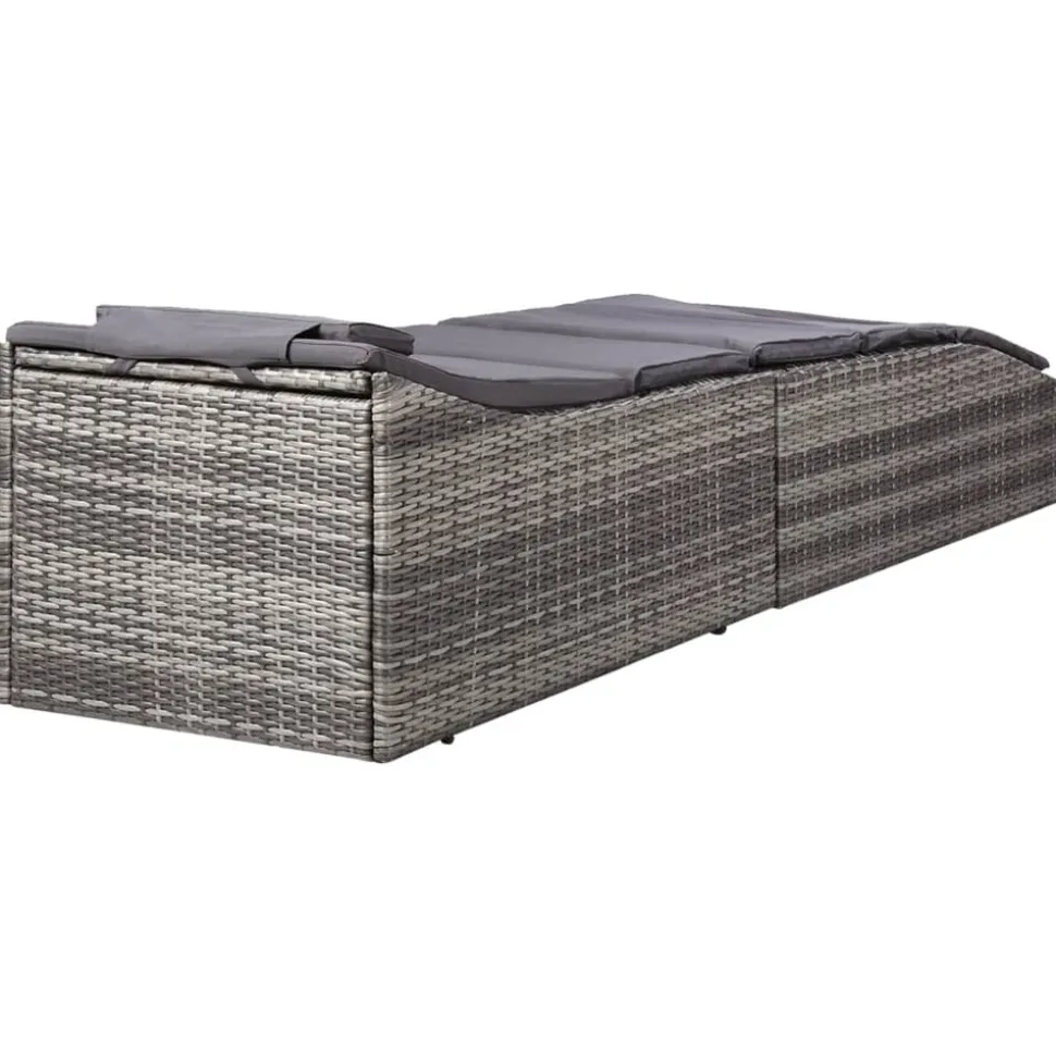 MAISON EXCLUSIVE - Transat avec coussin résine tressée gris