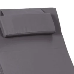 MAISON EXCLUSIVE - Transat avec coussin résine tressée gris