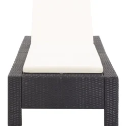 MAISON EXCLUSIVE - Transat avec coussin noir résine tressée
