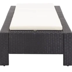 MAISON EXCLUSIVE - Transat avec coussin noir résine tressée