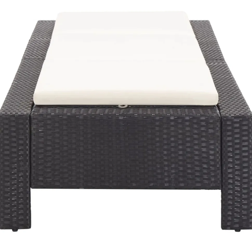 MAISON EXCLUSIVE - Transat avec coussin noir résine tressée