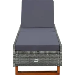 MAISON EXCLUSIVE - Transat avec coussin résine tressée gris