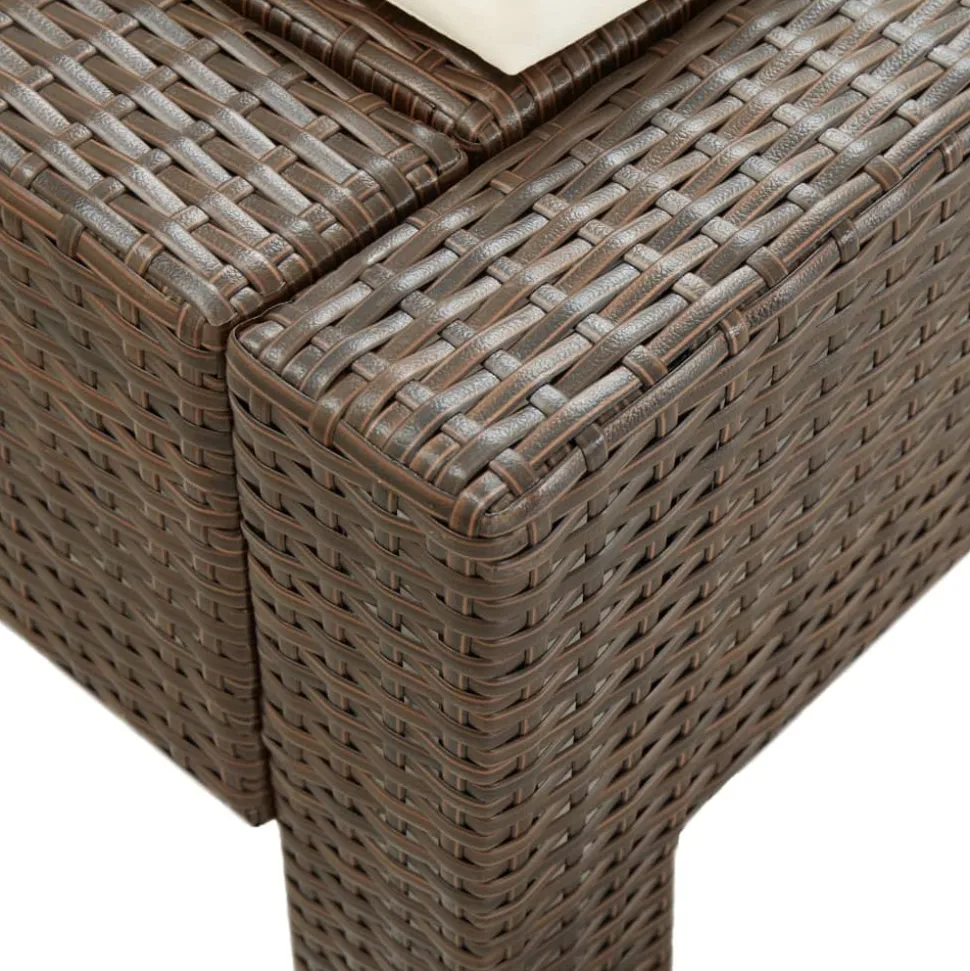 MAISON EXCLUSIVE - Transat à 2 places avec coussin marron résine tressée