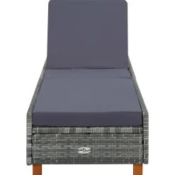 MAISON EXCLUSIVE - Transat avec coussin résine tressée gris