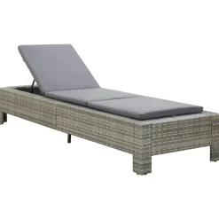 MAISON EXCLUSIVE - Transat avec coussin gris résine tressée