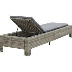 MAISON EXCLUSIVE - Transat avec coussin gris résine tressée