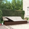 MAISON EXCLUSIVE - Transat convertible avec coussins résine tressée marron