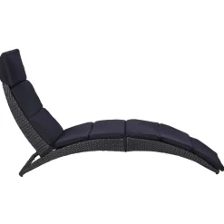 MAISON EXCLUSIVE - Transat avec coussin résine tressée noir