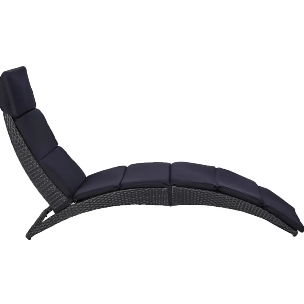 MAISON EXCLUSIVE - Transat avec coussin résine tressée noir