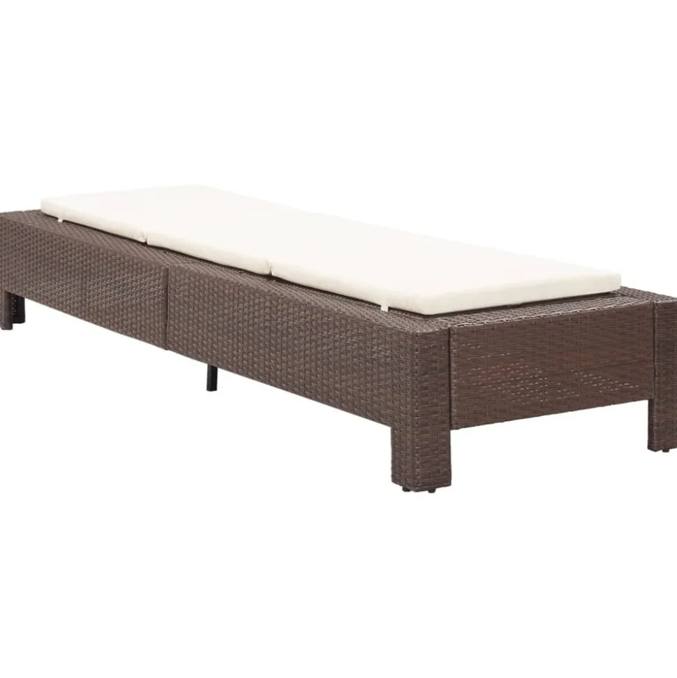 MAISON EXCLUSIVE - Transat avec coussin marron résine tressée