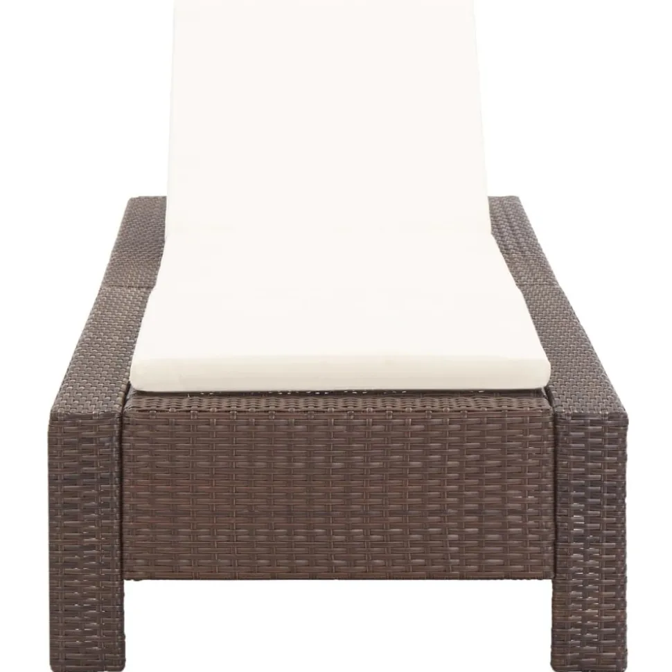 MAISON EXCLUSIVE - Transat avec coussin marron résine tressée