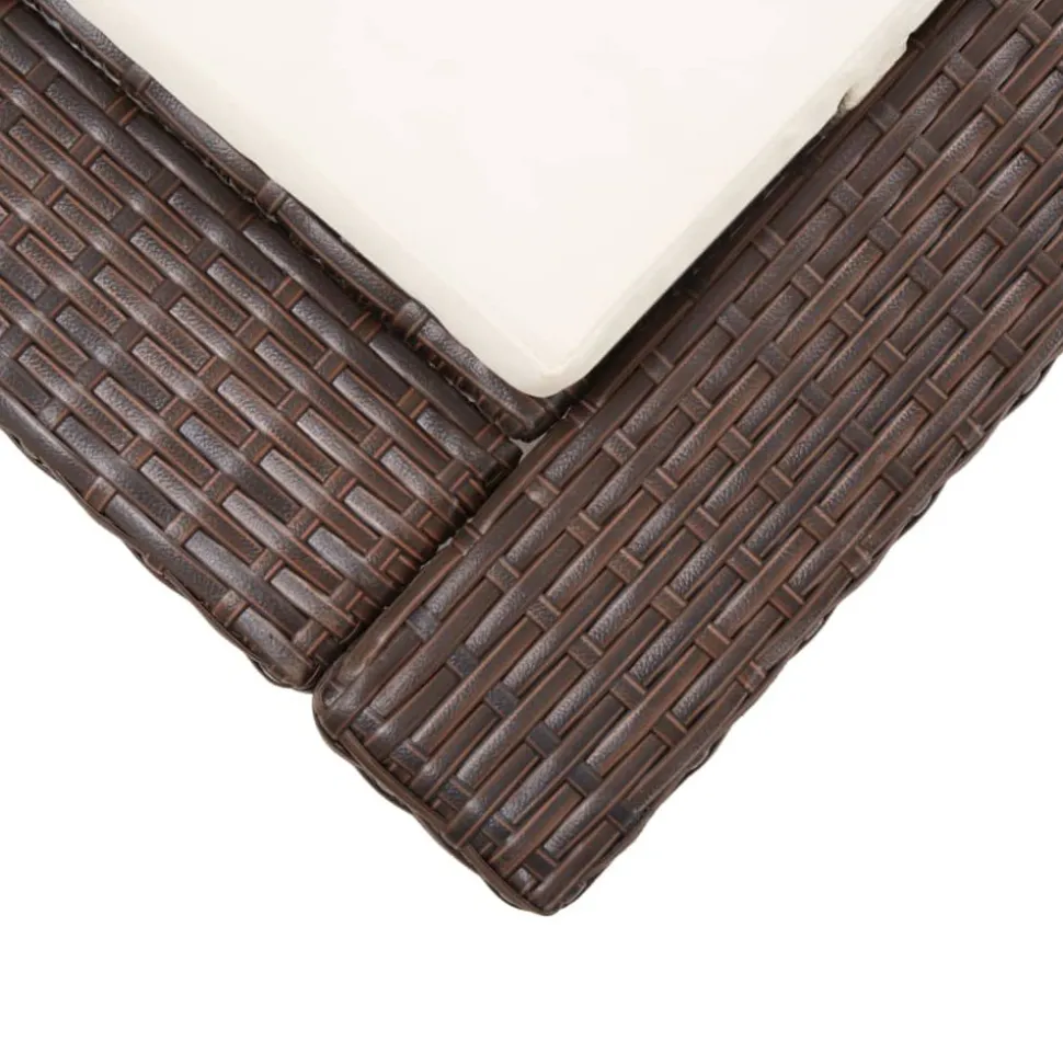 MAISON EXCLUSIVE - Transat avec coussin marron résine tressée