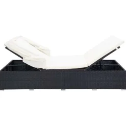 MAISON EXCLUSIVE - Transat à 2 places avec coussin résine tressée noir