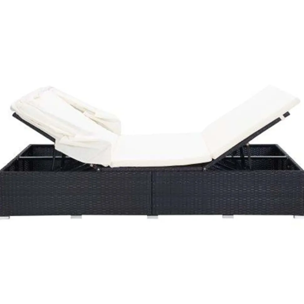 MAISON EXCLUSIVE - Transat à 2 places avec coussin résine tressée noir