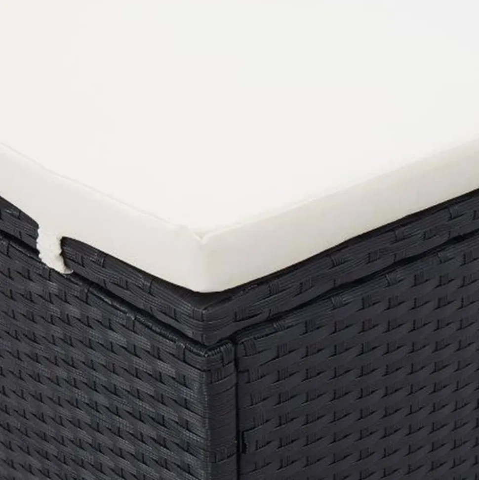 MAISON EXCLUSIVE - Transat à 2 places avec coussin résine tressée noir