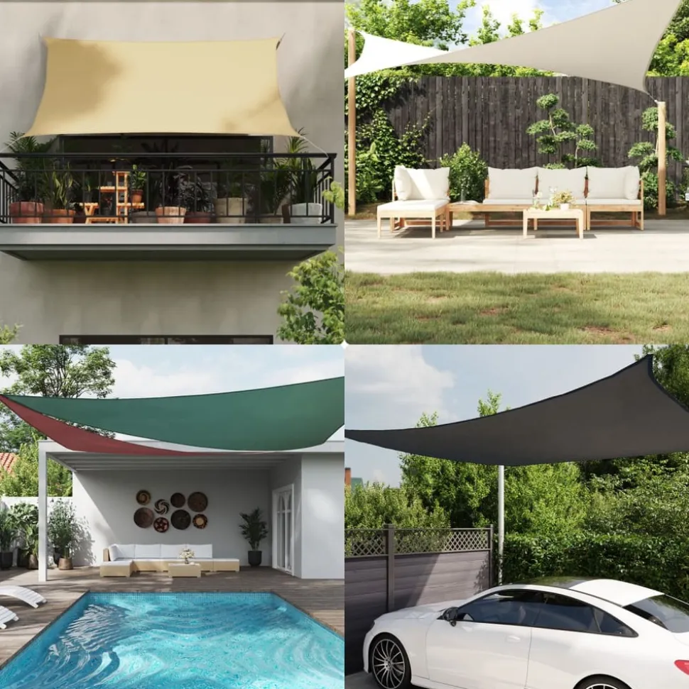 MAISON EXCLUSIVE - Voile de parasol tissu oxford rectangulaire 3x6 m vert foncé