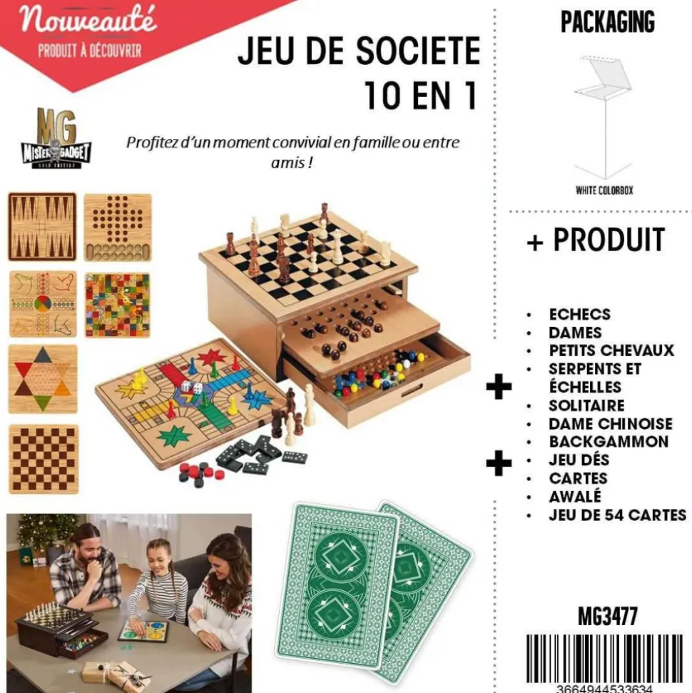 MISTER GADGET - Jeu de societé 10 en 1