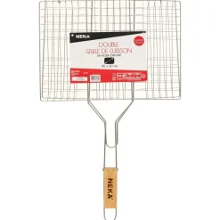 NEKA - Grille de barbecue rectangulaire double 40x30cm