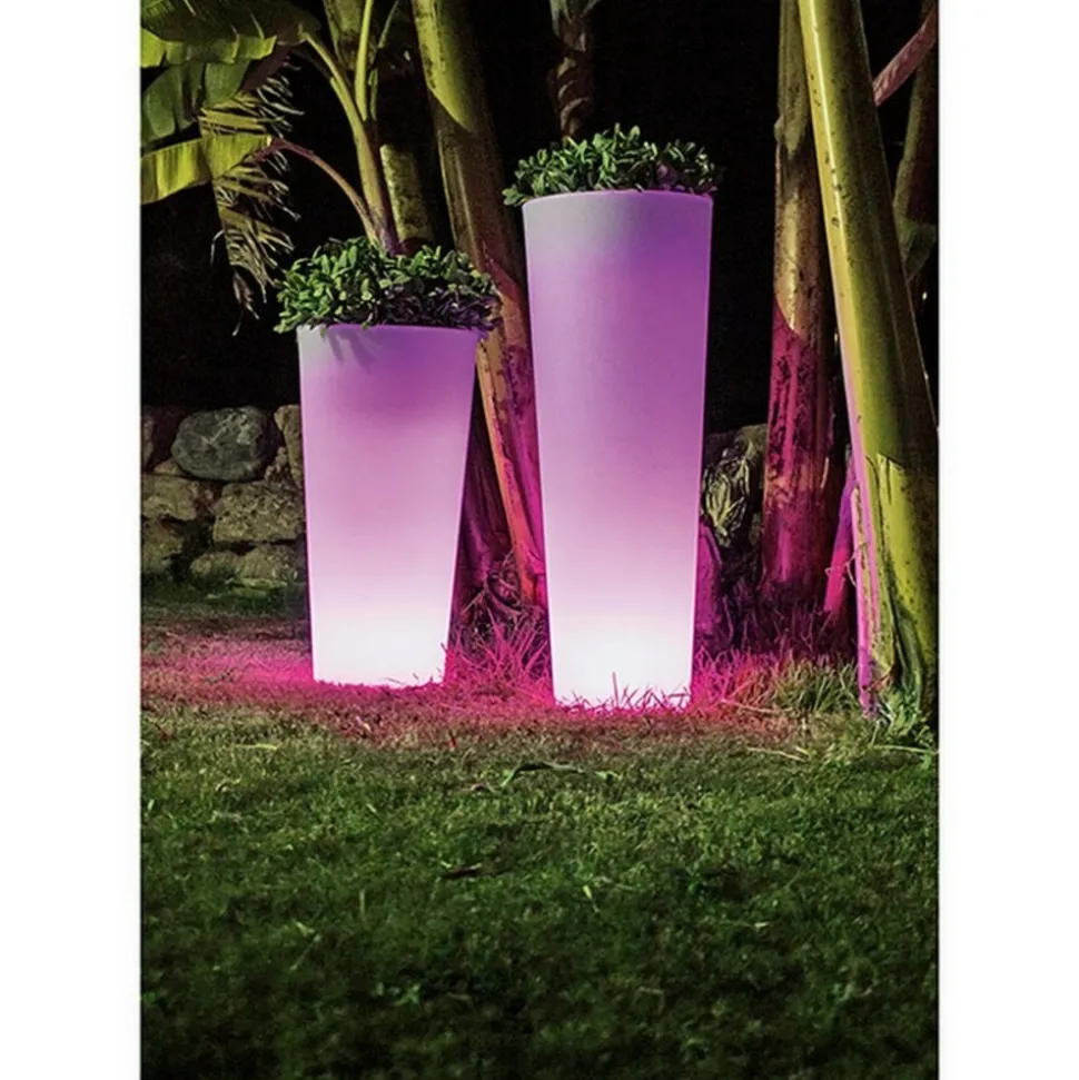 NEW GARDEN - Pot lumineux solaire ficus 80 smarttech, recharge solaire ou usb, avec telecommande