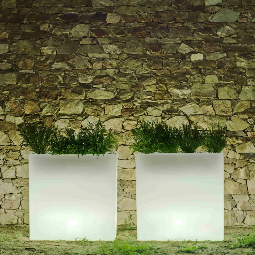 NEWGARDEN - Bac à fleurs lumineux junco 80 lumière blanche froide par câble 80x32x80cm