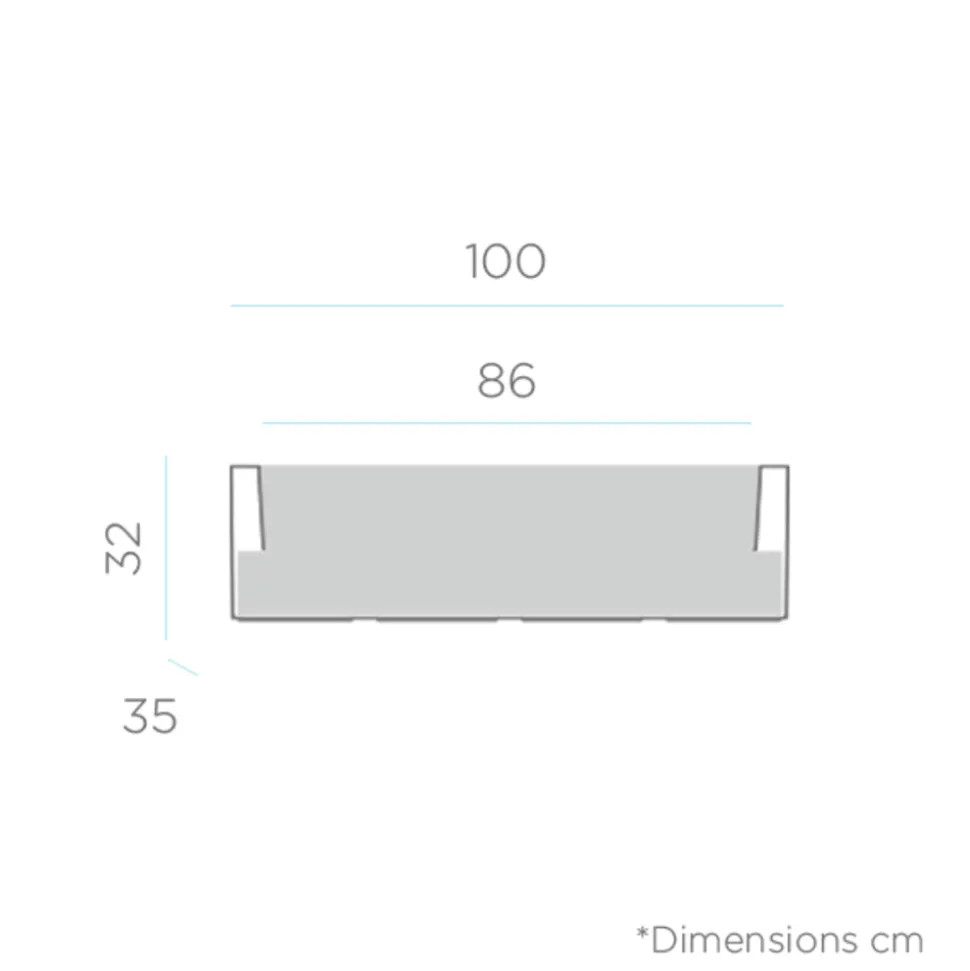 NEWGARDEN - Jardinière jara 100x35x32cm - blanc