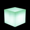NEWGARDEN - Pot carré lumineux narciso 50 solaire+batterie rechargeable led rgb avec télécommande 49,5x49,5x49,5cm