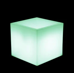 NEWGARDEN - Pot carré lumineux narciso 50 solaire+batterie rechargeable led rgb avec télécommande 49,5x49,5x49,5cm