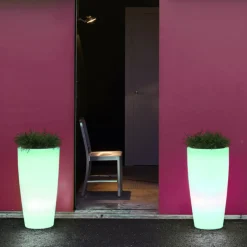NEWGARDEN - Pot lumineux bambu 70 batterie rechargeable led rgb avec télécommande ø40x70cm