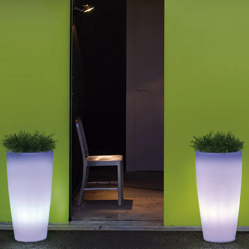 NEWGARDEN - Pot lumineux bambu 70 batterie rechargeable led rgb avec télécommande ø40x70cm