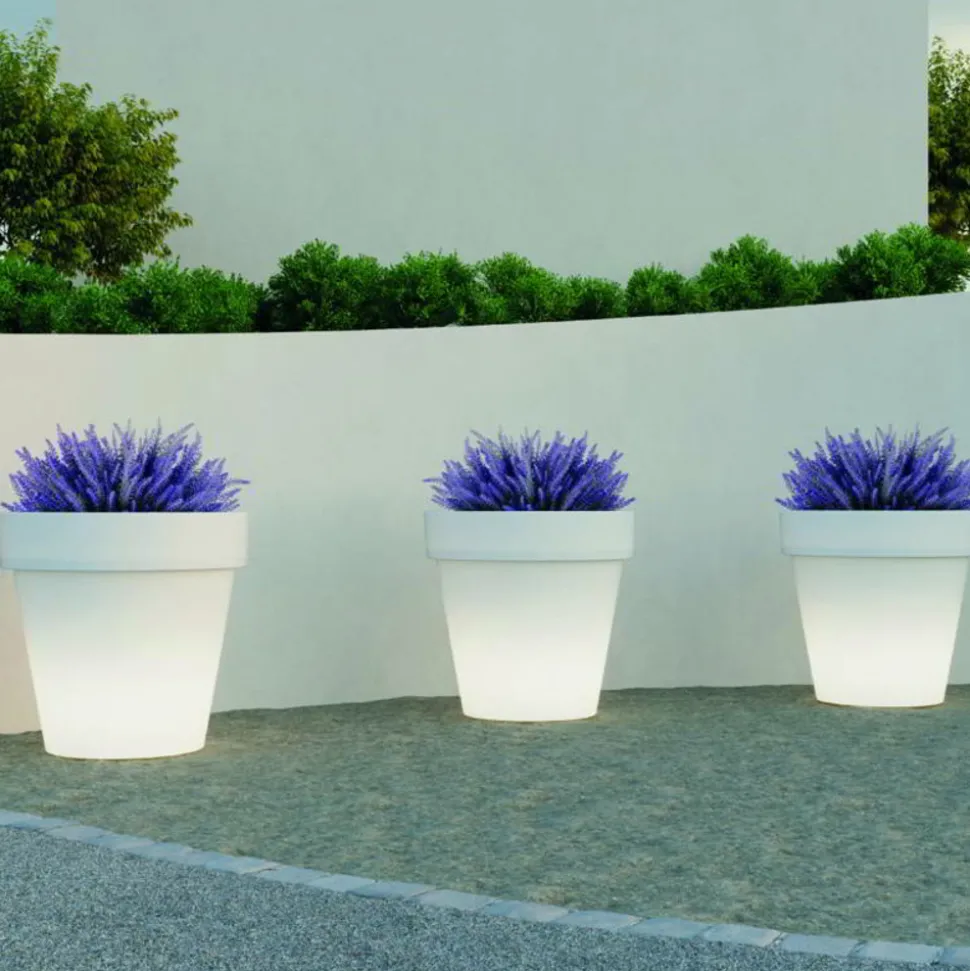 NEWGARDEN - Pot lumineux magnolia 80 solaire+batterie rechargeable led rgb avec télécommande ø80x76cm
