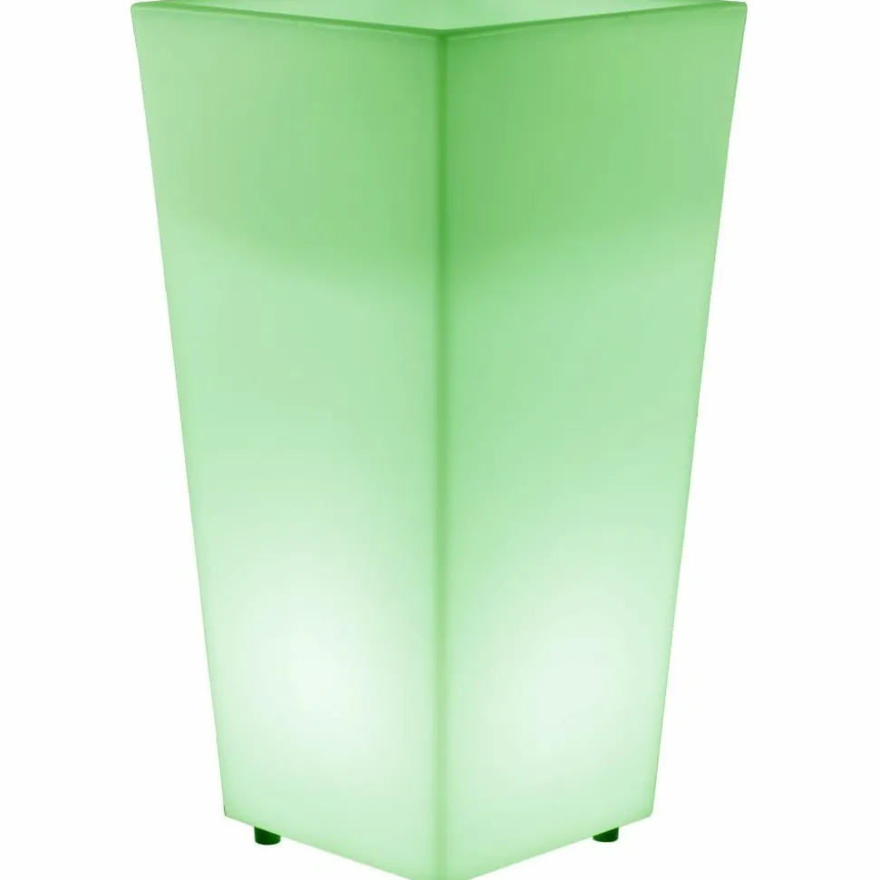 NEWGARDEN - Pot lumineux melisa 50 solaire+batterie rechargeable led rgb avec télécommande 50x50x110cm