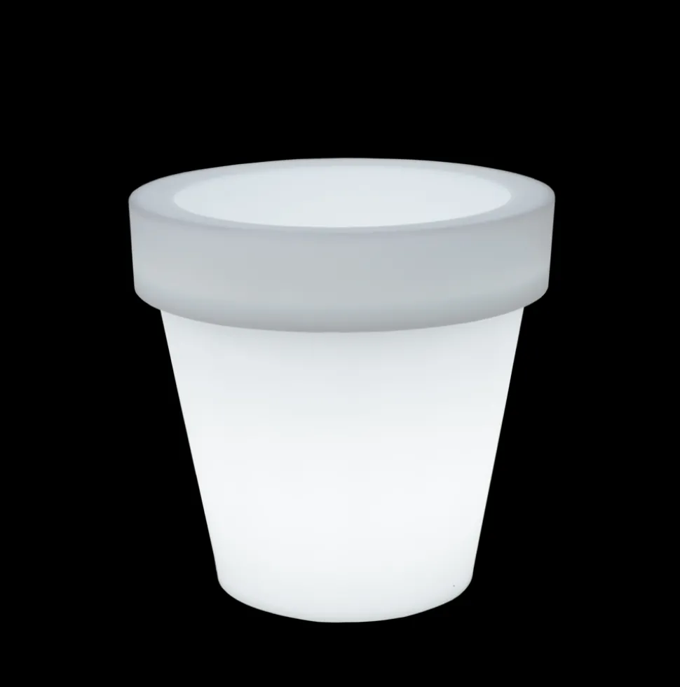 NEWGARDEN - Pot rond lumineux magnolia 120 solaire+batterie rechargeable led rgb avec télécommande ø120x114cm
