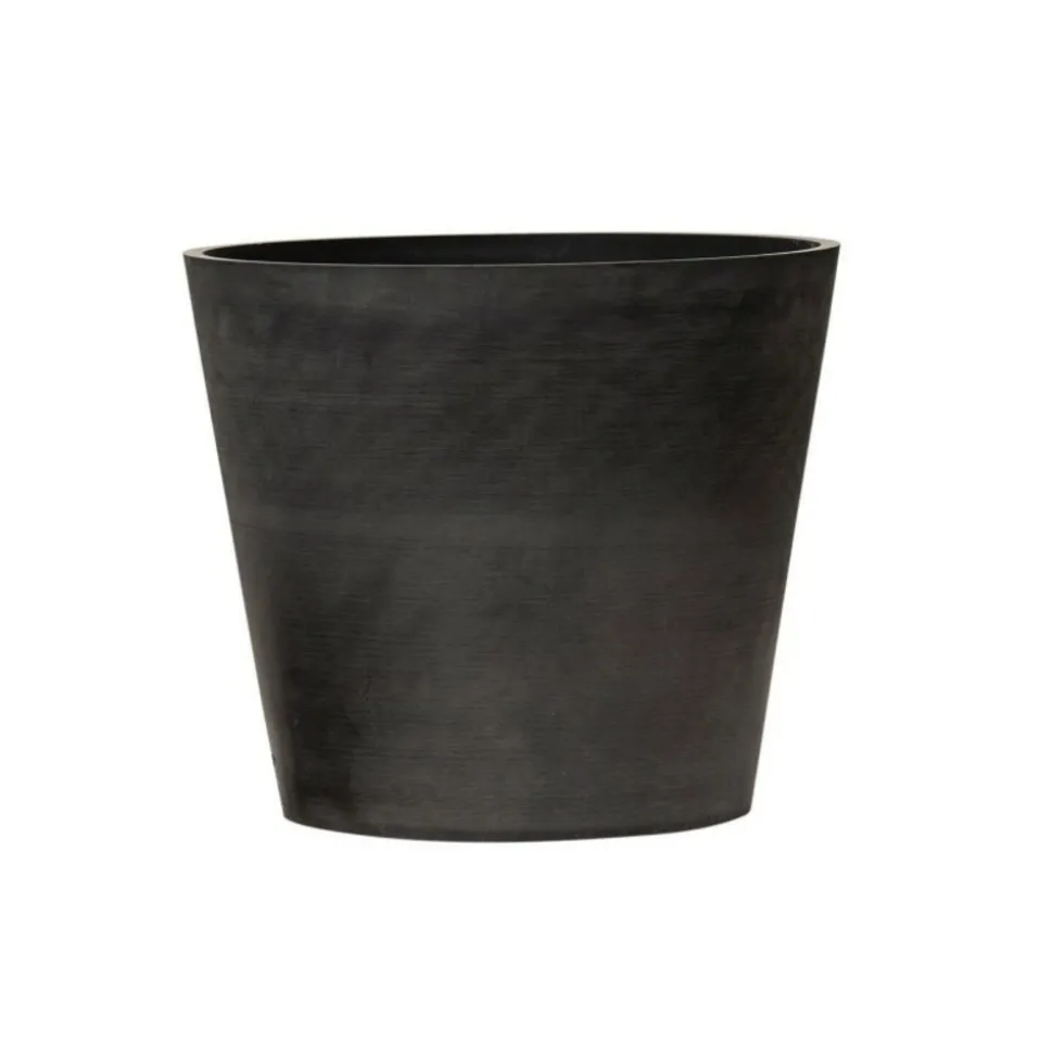 NOVAVITA - Pot de fleurs rond en plastique recyclé - noir