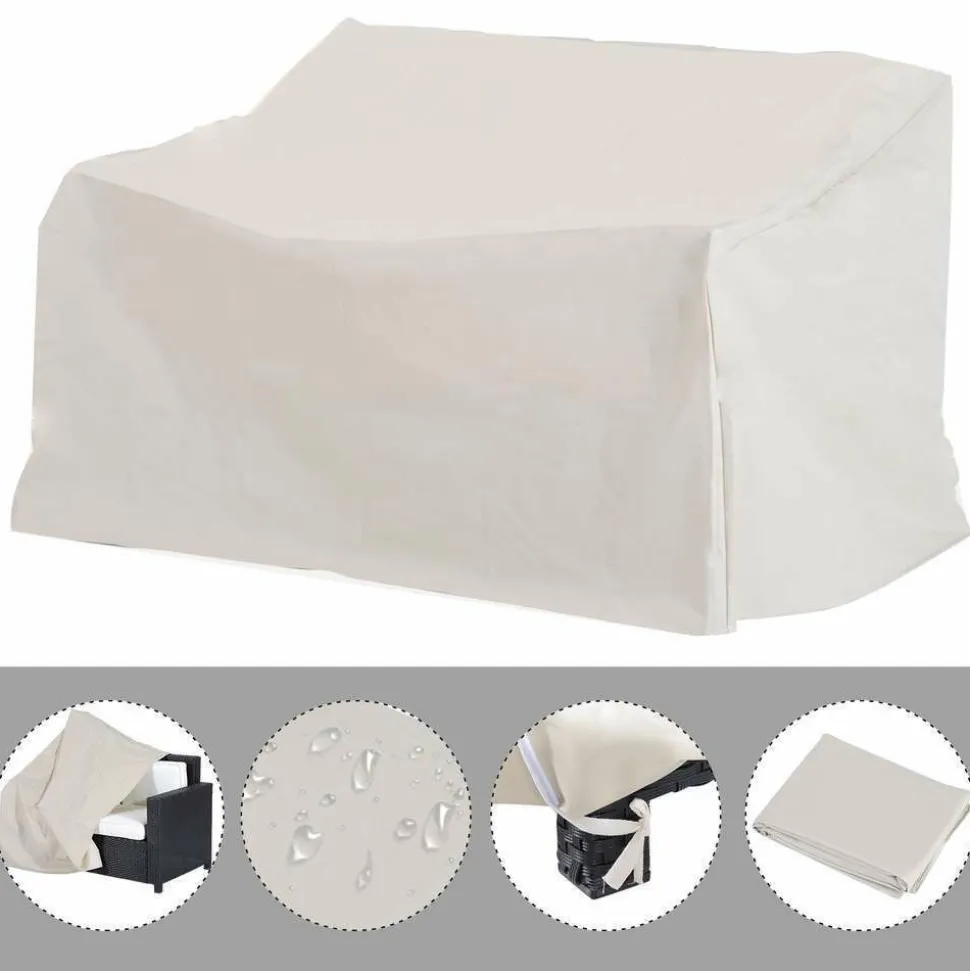 OUTSUNNY - Housse mobilier de jardin beige - L140xl84xH56-94cm