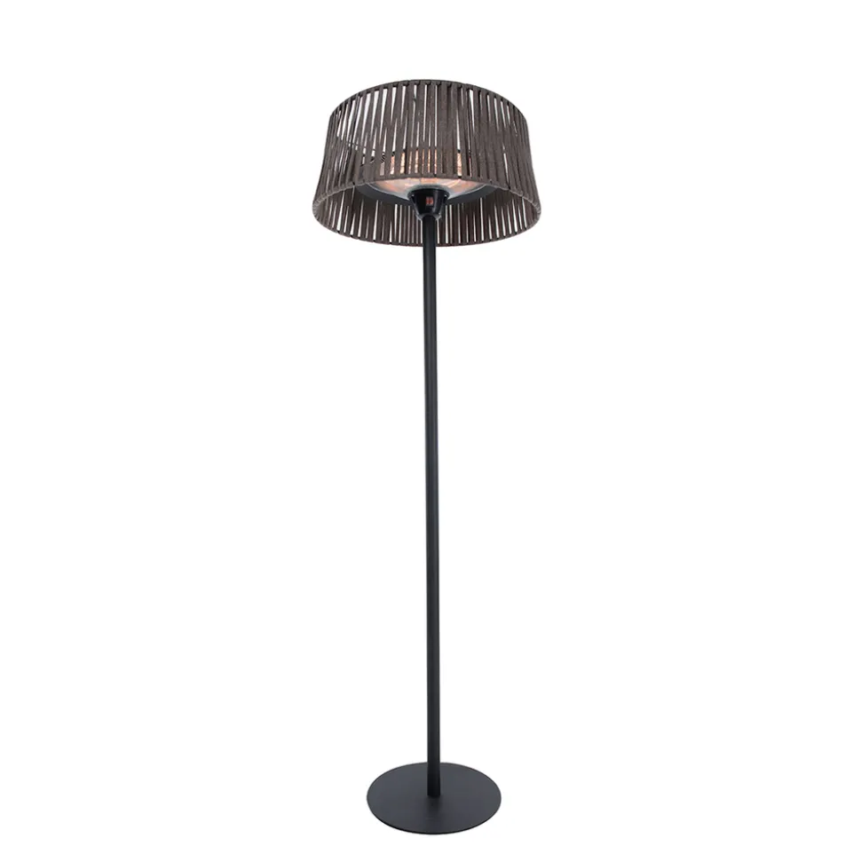 OUTTRADE - Chauffage halogène extérieur ARTIX CORDA 2100 en acier brun - D.60 cm