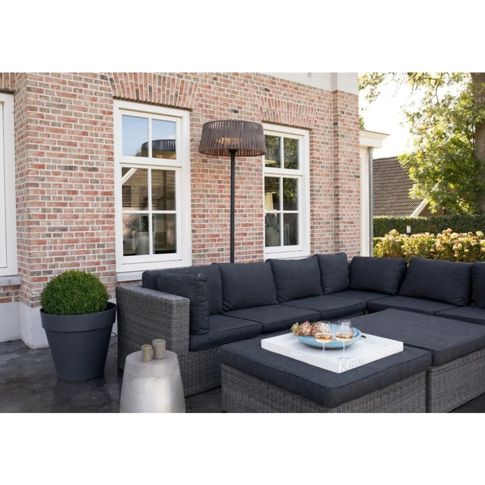 OUTTRADE - Chauffage halogène extérieur ARTIX CORDA 2100 en acier brun - D.60 cm