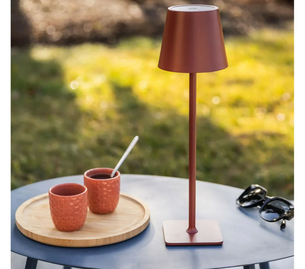 OZALIDE - Aliki - lampe à poser tactile et rechargeable - rouge brique