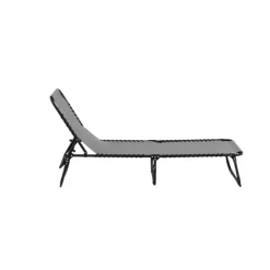 PARIS PRIX - Chaise longue en métal "majken" 190cm gris