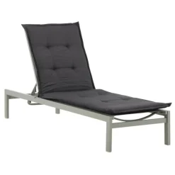 PARIS PRIX - Coussin de chaise longue "hanna" 193cm gris foncé