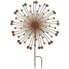 PARIS PRIX - Décoration de jardin en métal "abstrait" 70cm marron